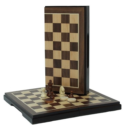 Chess Wooden Wooden Checker Board Solid Wood Pieces Folding Chess