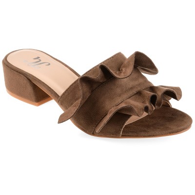 Journee Collection Womens Sabica Slip On Open Toe Slide Heels