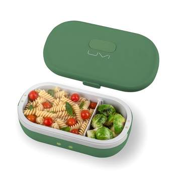 1pc Double-deck White Microwaveable Lunch Box For Salad And Light