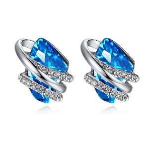 Leafael Wish Stone Stud Earrings with Birthstone Crystals, 18K Rose Gold Plated or Silver-tone - 1 of 4