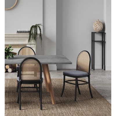Set of 2 Paragon Dining Chairs with Gray Cushions - Manhattan Comfort