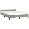 vidaXL Bed Frame with Headboard Light Gray 59.8 in.x79.9 in. Queen Velvet - 3 of 4
