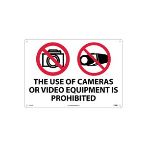 National Marker Notice Signs; The Use Of Cameras Or Video Equipment Is Prohibited 14X20 Rigid - 1 of 1