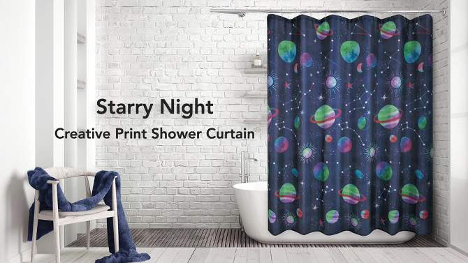 Starry Night Kids&#39; Shower Curtain - Allure Home Creations, 2 of 9, play video