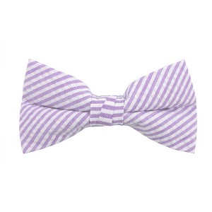 Jacob Alexander Men’s Seersucker Striped Pre-Tied Clip-On Bow Tie - 1 of 4