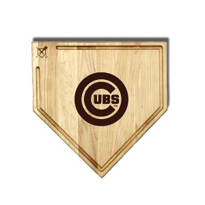 MLB 17-Inch Wooden Home Plate Cutting Board w/Trough, Chicago Cubs - 1 of 2