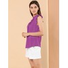 INSPIRE CHIC Women's Ruffled Curved Hem Business Office Vintage Sleeveless Blouse - 4 of 4