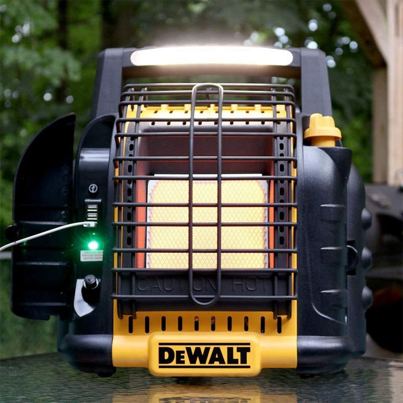 Dewalt 12,000 BTU High-Speed Portable Outdoor Cordless Heavy Duty Propane  Radiant Jobsite Heater w/ Battery-Powered LED Light & USB Charge Ports, 5 of 8