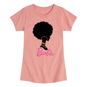 Girls' - Barbie - Afro and Hoops Fitted Short Sleeve Graphic T-Shirt - 1 of 3