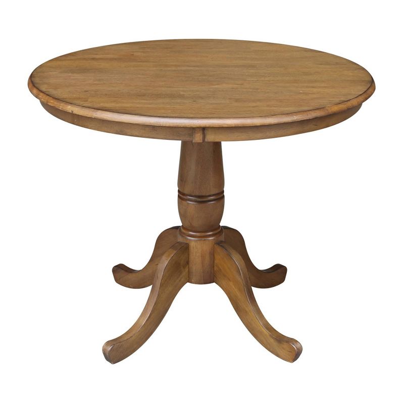 36" Round Top Pedestal Table - Pecan - International Concepts, 1 of 8