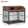 VisioGear 44" Dog Crate Furniture for Large Medium Dog with Lockable Wheels, End Table Crate with Double layer storage, Brown, 44"*29"*40.39" - 3 of 4
