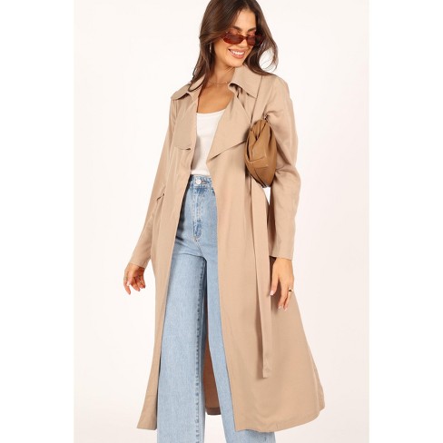 Trina Button Front Trench Coat - Beige - Petal & Pup USA