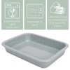 Elanze Designs Large 9x13 inch Stoneware Porcelain Baking Dish With Stainless Steel Rack, Grey - 2 of 4