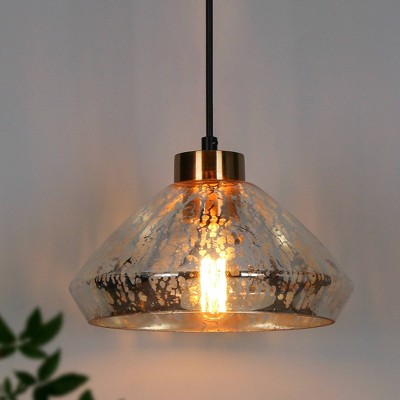 Matte Black and Gold Glass Mini Pendant Light