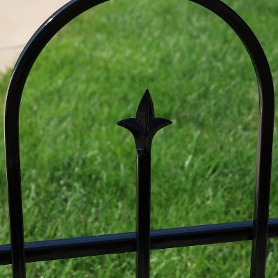 Black Iron Decorative Garden Border Fence Panels Set