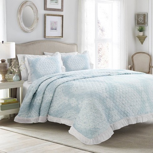 Lucianna Ruffle Edge Cotton Bedspread Set - Lush Décor : Target