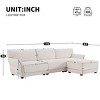 110 Inch L-Shaped Sectional Sofa Set with Ottoman, Modular Sofa with USB and Type-C Ports, Upholstered Sofa with Wood Frame-Coolbibila - 4 of 4