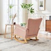 KWPZQEB Nursery Rocking Chair, Upholstered Glider Rocker Rocking Accent Chair Padded Seat with High Backrest, Comfy Armchair for Living Room - 4 of 4