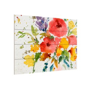 Sheila Golden 'White Vase with Bright Flowers' Canvas A - 1 of 4