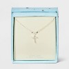 Silver Plated Cubic Zirconia Cross Pendant Necklace - A New Day™ Silver - 3 of 4