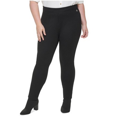 Calvin Klein Womens Pinstripe Pull On Trousers Stretch Dress Pants