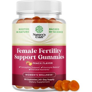 Female Fertility Support Gummies, Support Conception & Hormonal Balance with Myo-Inositol Folic Acid & Vitex Chasteberry, Peach, Nature's Craft, 90ct - 1 of 4
