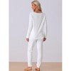 cheibear Women's Sweatshirt Jogger Lounge Set Long Sleeve Knit Round Neck Pajama Tracksuit - 3 of 4