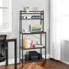 LunaLulinlk 5-Tier Kitchen Bakers Rack with 10 S-Shaped Hooks, Industrial Microwave Oven Stand - 4 of 4