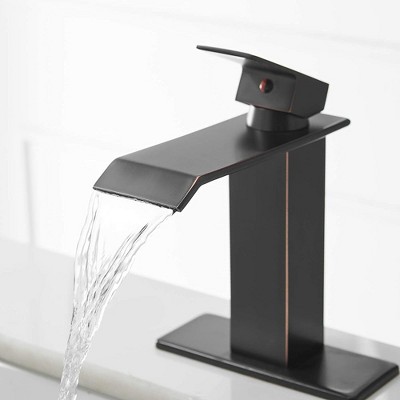 Oil Rubbed Bronze Modern Waterfall Single Hole Bathroom Faucet