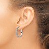 Black Bow Jewelry 3.75mm Glitter Infused 14k White Gold Round Hoops, 25mm (1 Inch) - 3 of 4