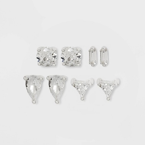 Cubic zirconia earrings on sale set in white gold