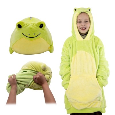 Plushible Fren the Frog Kids Snugible Blanket Hoodie & Pillow