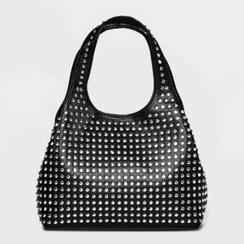 Mini Party Tote Handbag - A New Day™ Black/Rhinestone Polka Dot