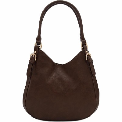 Paaaawaters Lightweight 3 Compartment Faux Leather Medium Hobo Bag