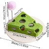 Cheese Shape Cat Toy with Track Balls and Spring Teaser – Interactive Felt Puzzle Box for Indoor Cats Anti-Slip Suction Base Green - 3 of 3