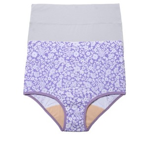 Comfort Choice Plus Size Cotton Spandex Incontinence Brief 2-Pack - 1 of 4