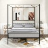Infans Queen Metal Canopy Platform Bed Frame Mattress Foundation w/ Slat Support - 4 of 4