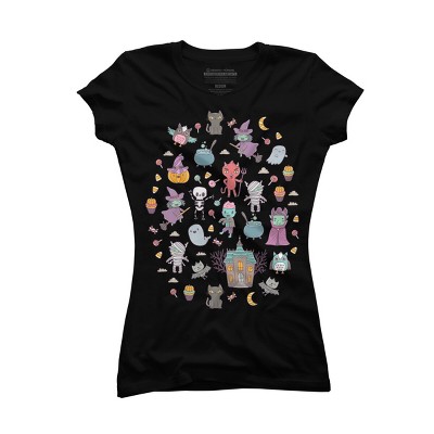 Junior's Design By Humans Cute Halloween By kostolom3000 T-Shirt