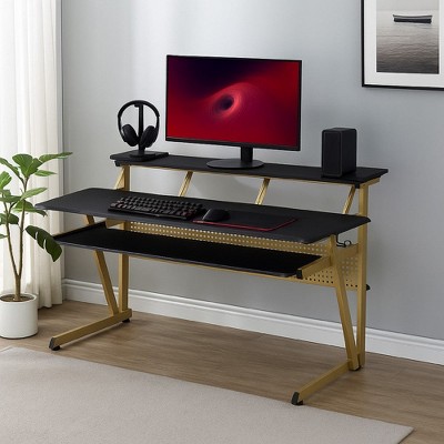 Royal Hampton 71 Inch Music Producer Desk for Computer, 3 Tier Shelves