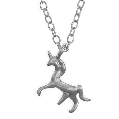 FAO Schwarz Sterling Silver Unicorn Pendant Necklace