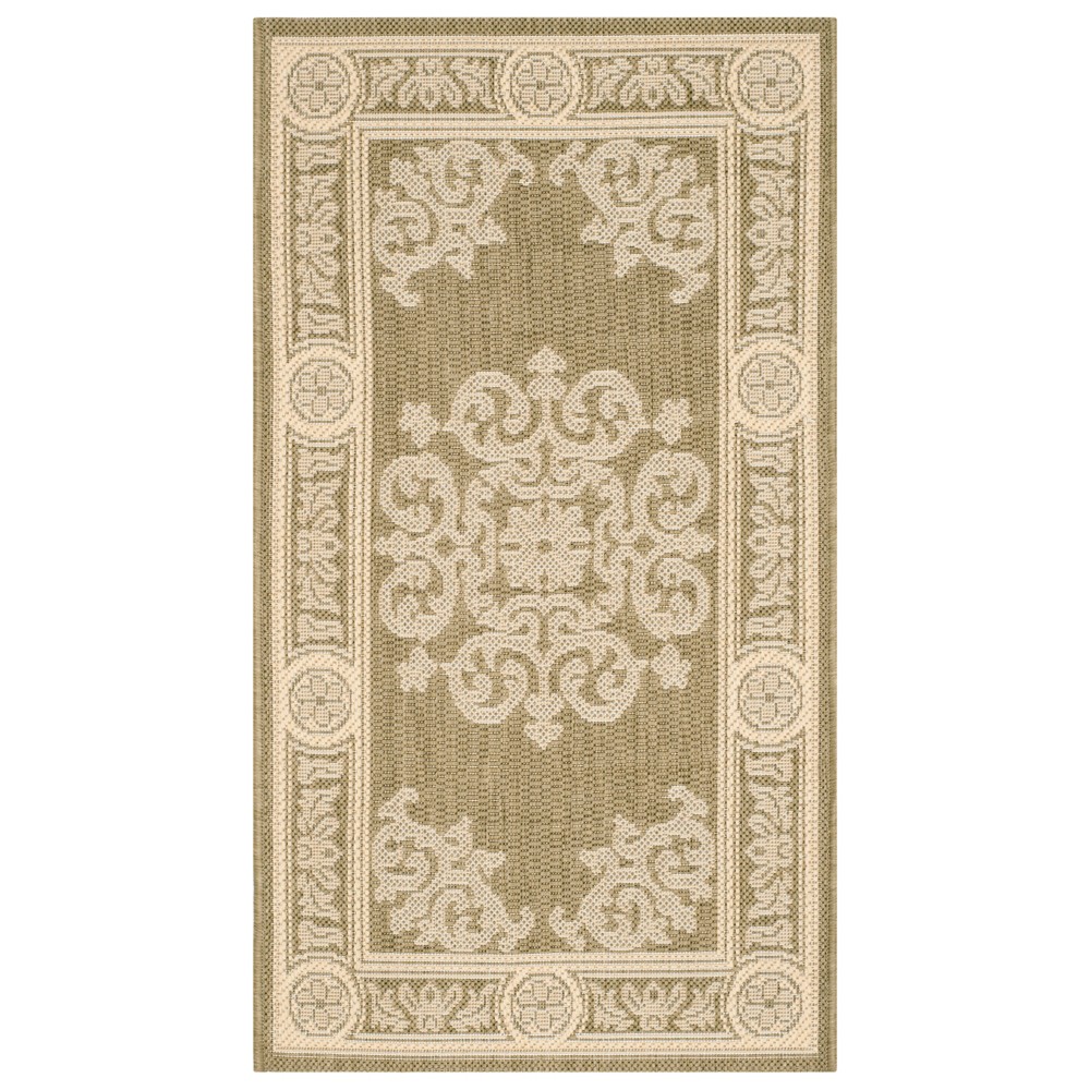 2'X3'7in Rectangle Patio Rug Olive/Natural - Safavieh