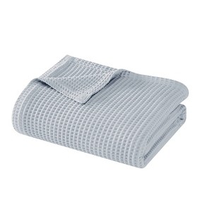 Cannon Full/Queen Heritage Cotton Waffle Blanket Gray: Year-Round Comfort, Machine Washable, All Ages - 1 of 2