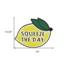 HomeRoots 14" X 19" Yellow and White Lemon Squeeze The Day Metal Wall Decor - 3 of 4