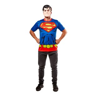 Rubies Men's DC Comics Superman Ben Cooper T-Shirt and Half Mask Set - 1 of 4
