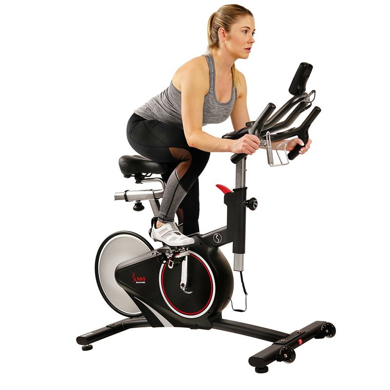 Sunny Health &#38; Fitness Magnetic Belt Drive Premium Indoor Cycling Bike - Silver, 3 of 8