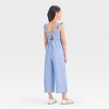Girls' Sleeveless 4th of July Striped Jumpsuit - Cat & Jack™ Blue - 2 of 3