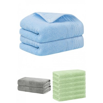 REGALWOVEN Striped Soft Absorbent Bathroom Cotton Towel Set 3 Pcs