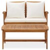 vidaXL Garden Lounge Set Cream white cushions, Natural wood - 3 of 4