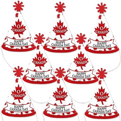 Big Dot of Happiness Canada Day - Mini Cone Canadian Party Hats - Small Little Party Hats - Set of 8