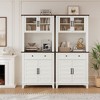 Garvee 72" Pantry Cabinet with Storage Drawers, Tall Kitchen Pantry Storage Cabinet with 2 Glass Doors for Living Room, Dining Room, White - 4 of 4